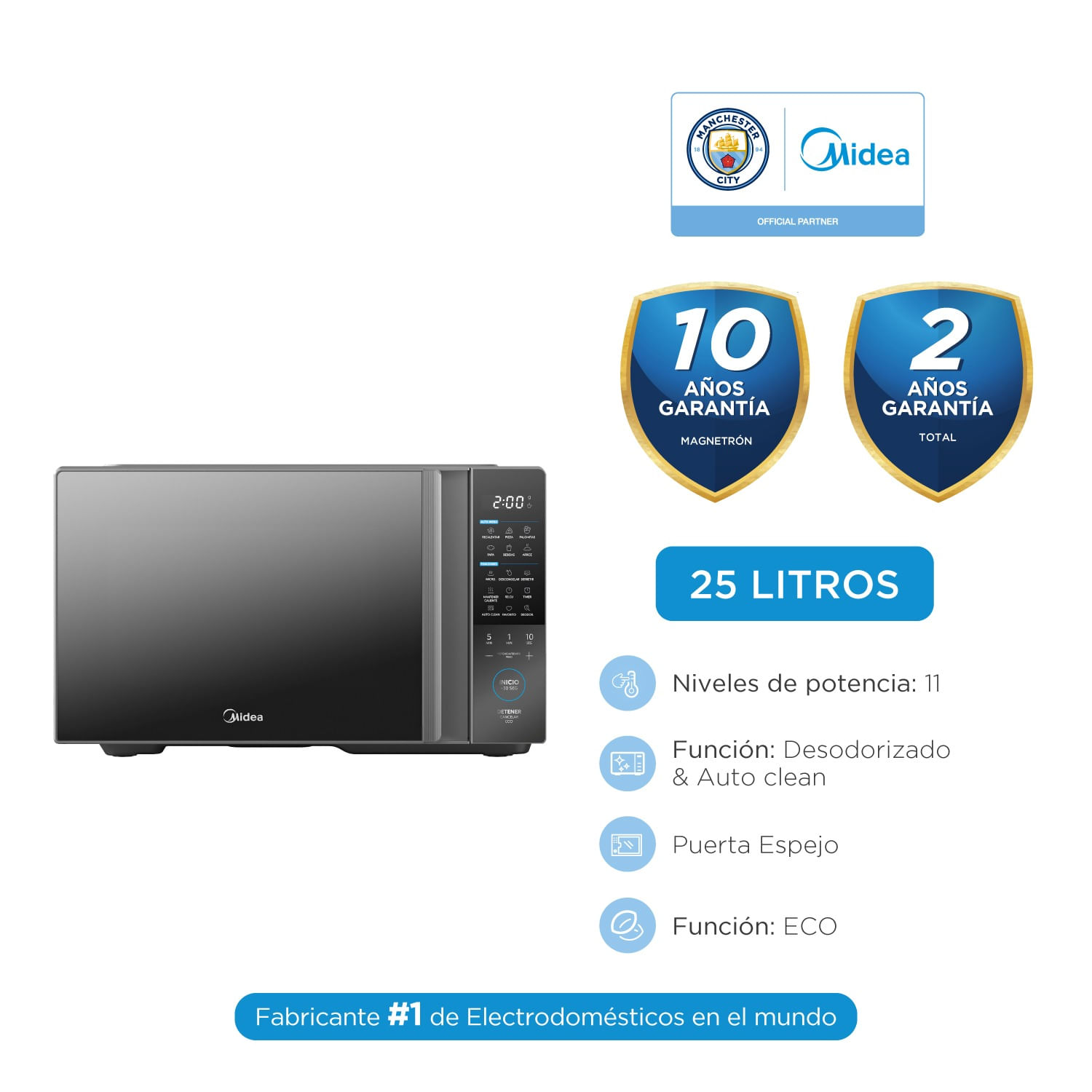 Horno Microondas Midea TasteXpress 25L Negro