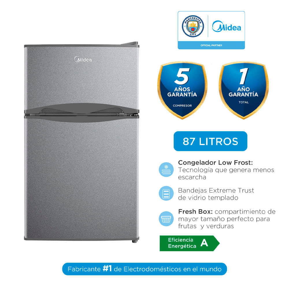 Frigobar Midea 2 puertas Silver 87lts