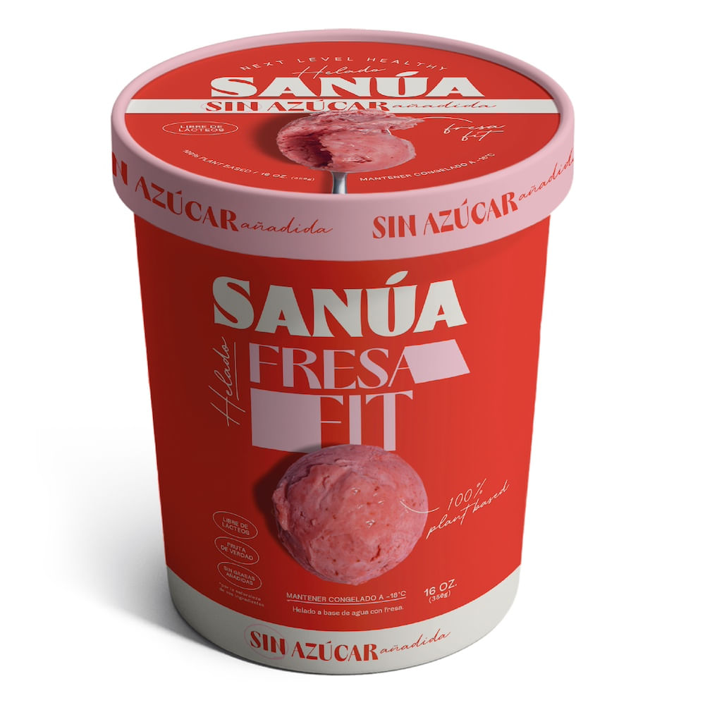 Helado Sanúa Fresa Sin Azúcar 350g
