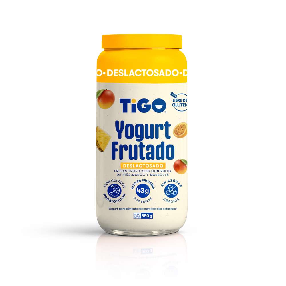 Yogurt Frutado Deslactosado Tigo Frutas Tropicales 850g