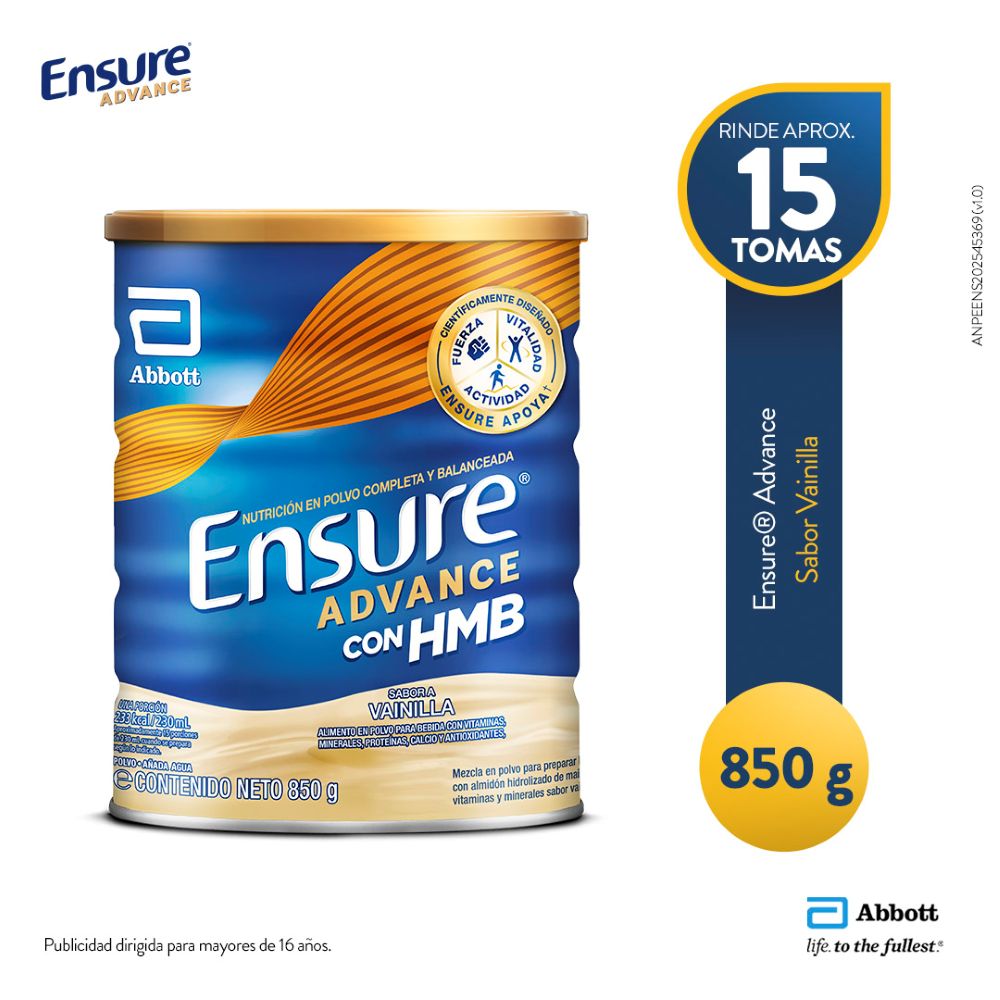 Suplemento Nutricional en Polvo Ensure Advance Vainilla 850g