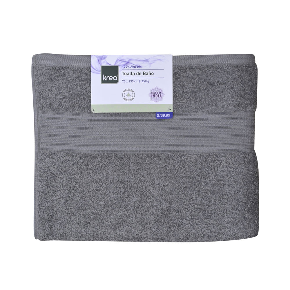 Toalla de Baño Krea 70x135cm 450Gsm-Gris Oscuro