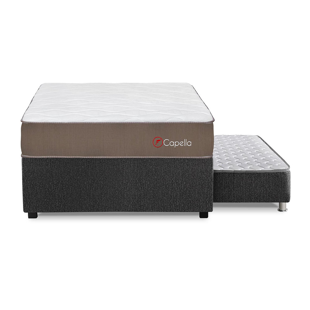 Cama Diván 2 Plazas Forli Capella Super Side + 2 Almohadas + Protector
