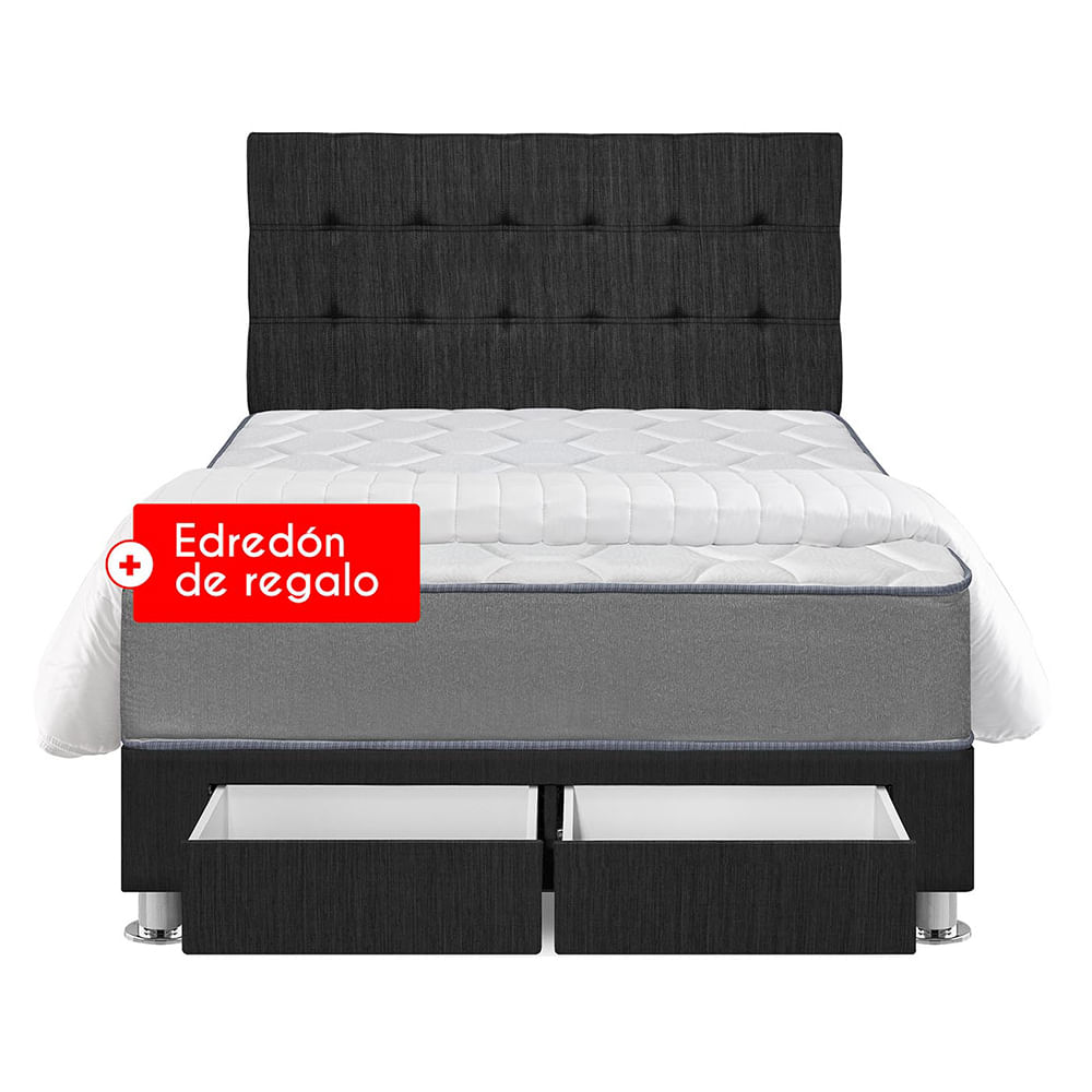 Box Tarima 2 Plazas Forli Polaris + Cabecera + 2 Almohadas + Edredón