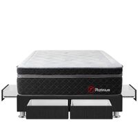 Forli Conjunto Box Tarima Platinium Pocket 2 Plazas + 2 Almohadas + Protector