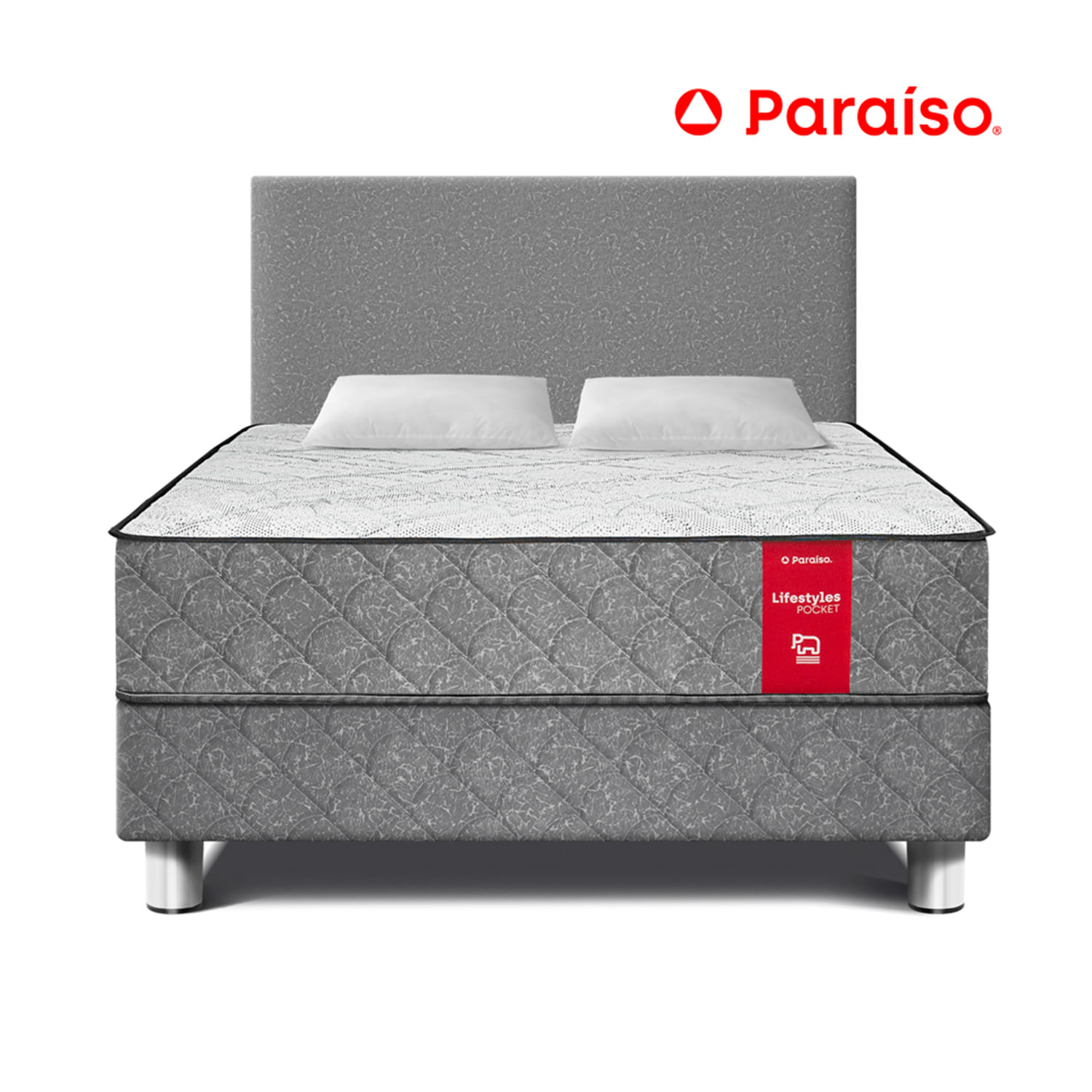 Dormitorio Queen Paraíso Lifestyles Pocket Plata