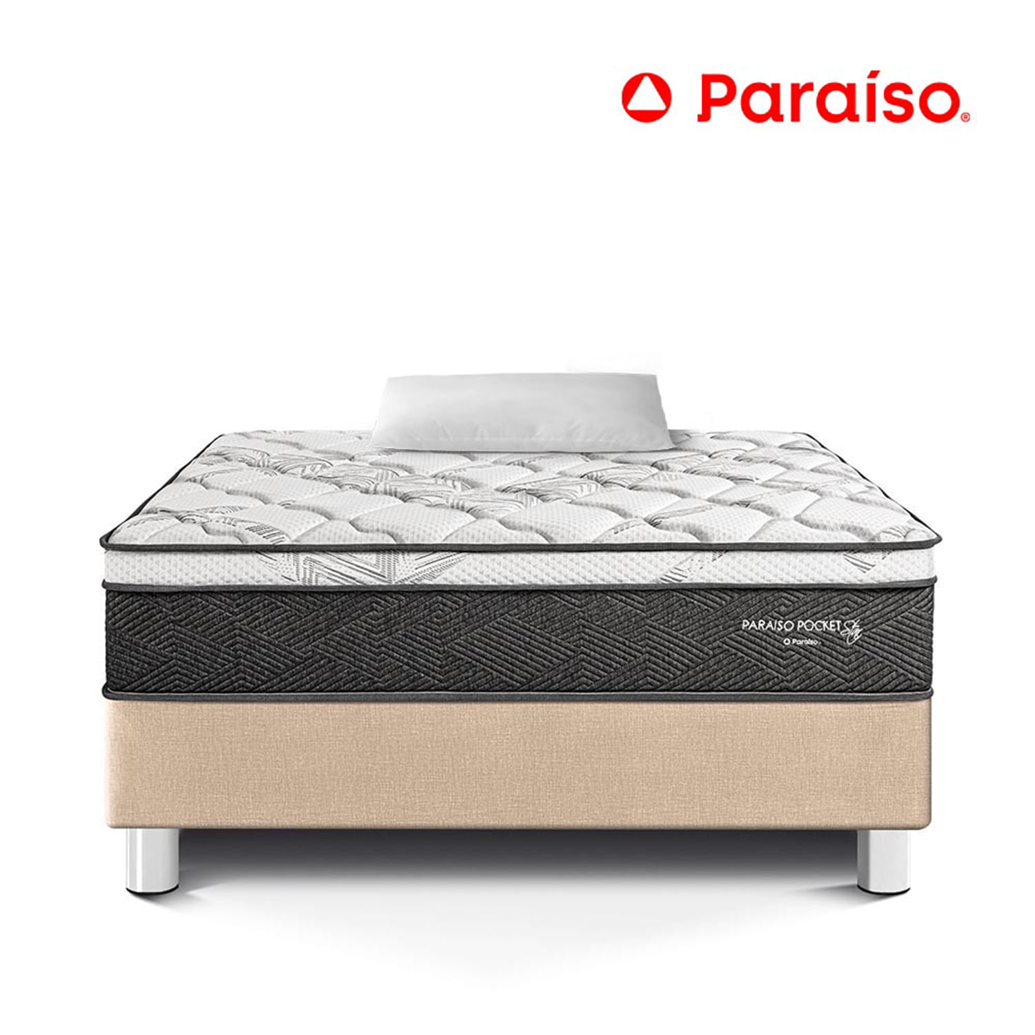 Cama Paraíso Pocket Star 1.5 Plazas Champagne