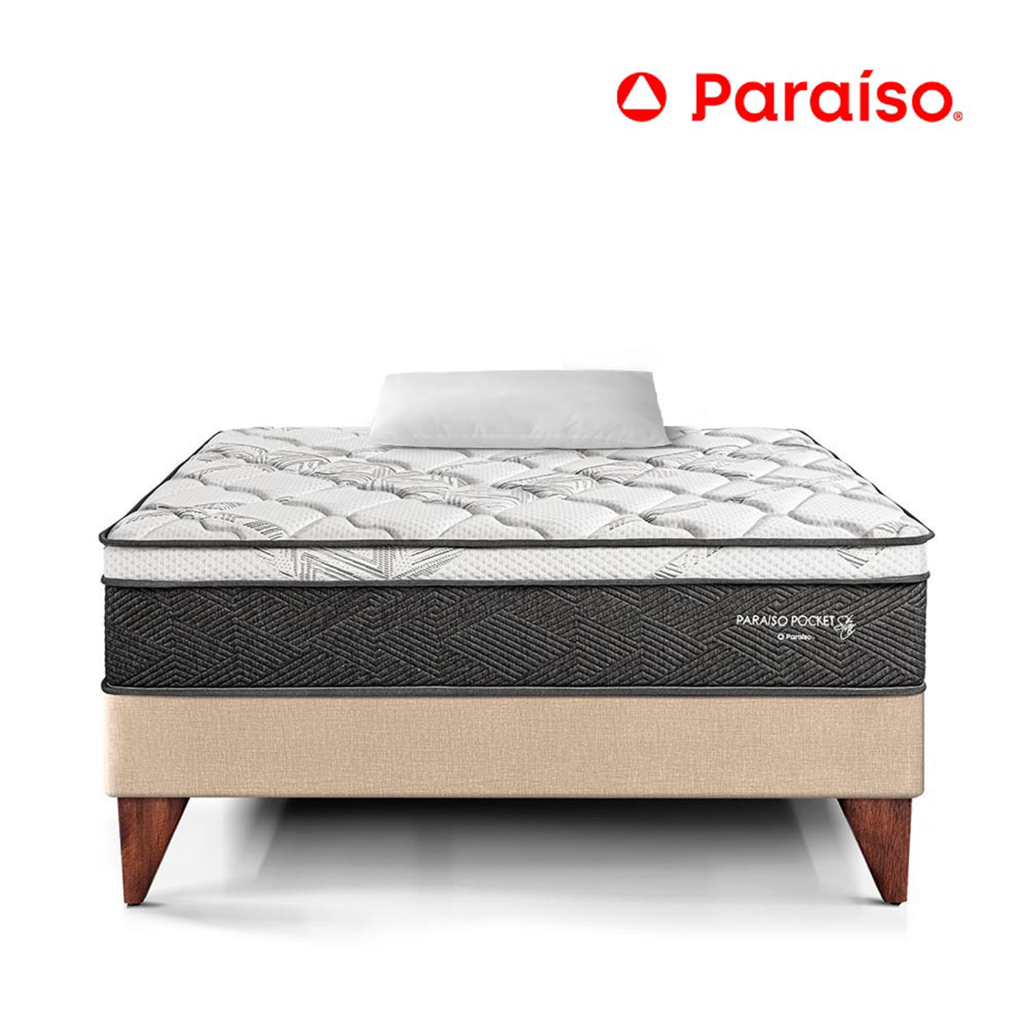 Cama Europea Paraíso Pocket Star 1.5 Plazas Champagne