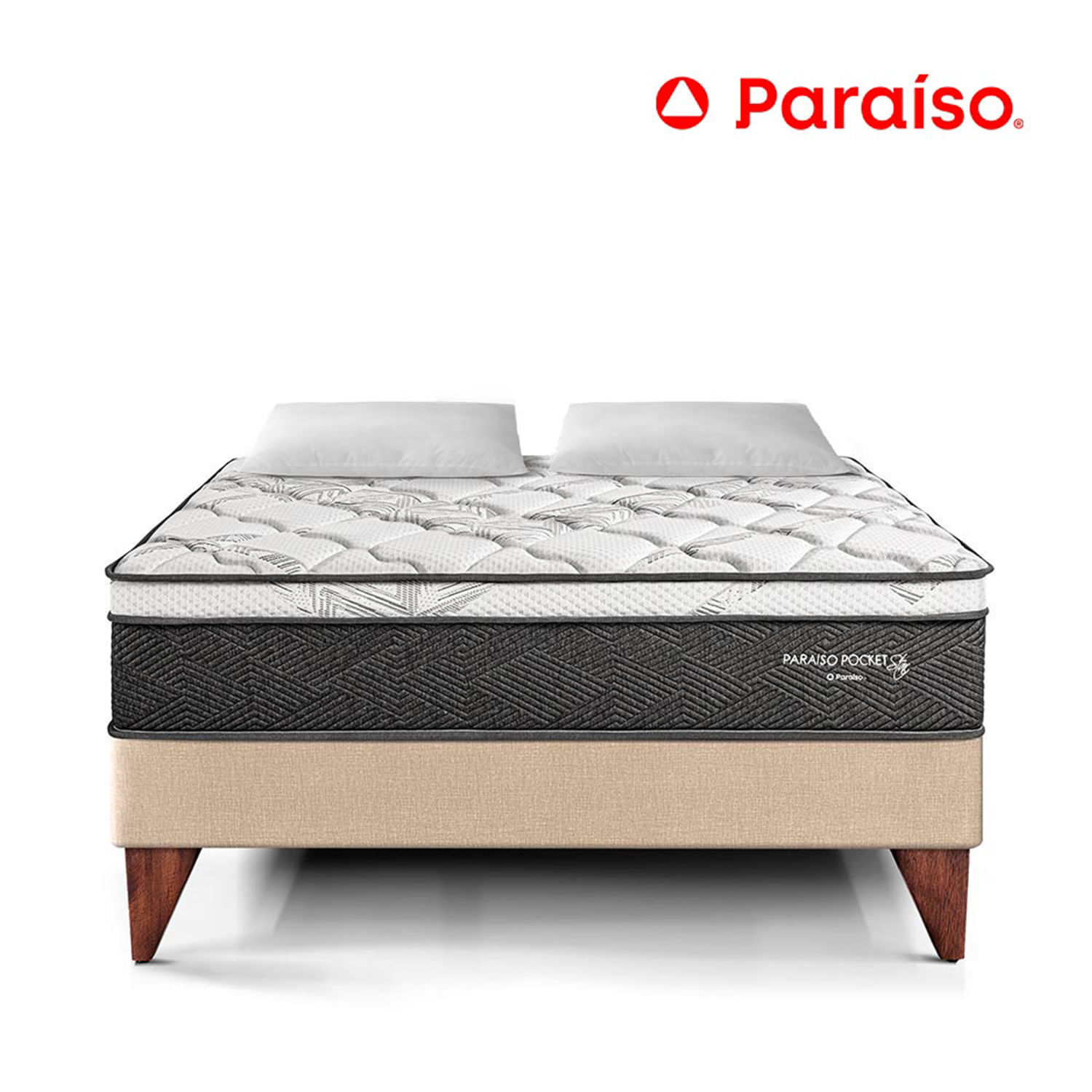 Cama Europea Paraíso Pocket Star King Champagne