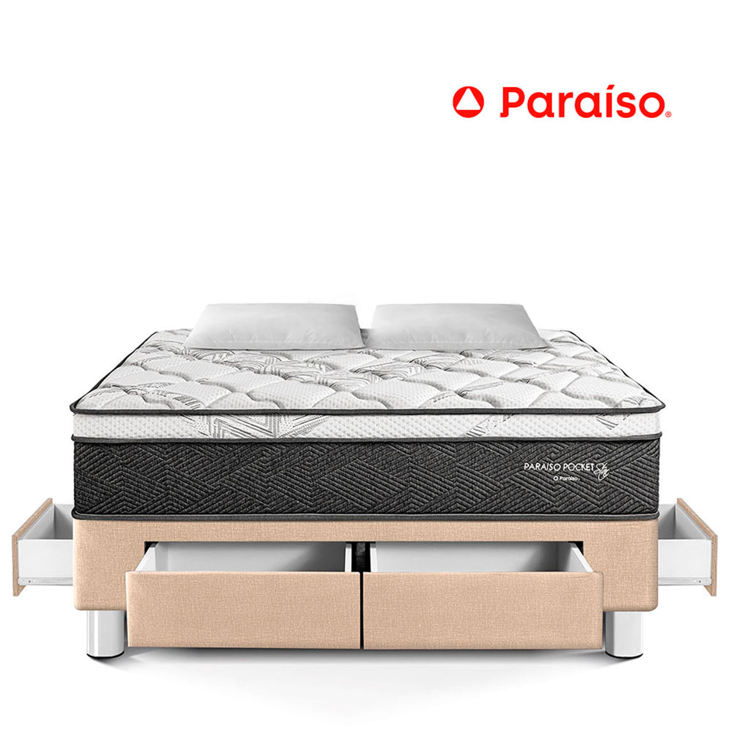 Cama Cajones Paraíso Pocket Star King Champagne