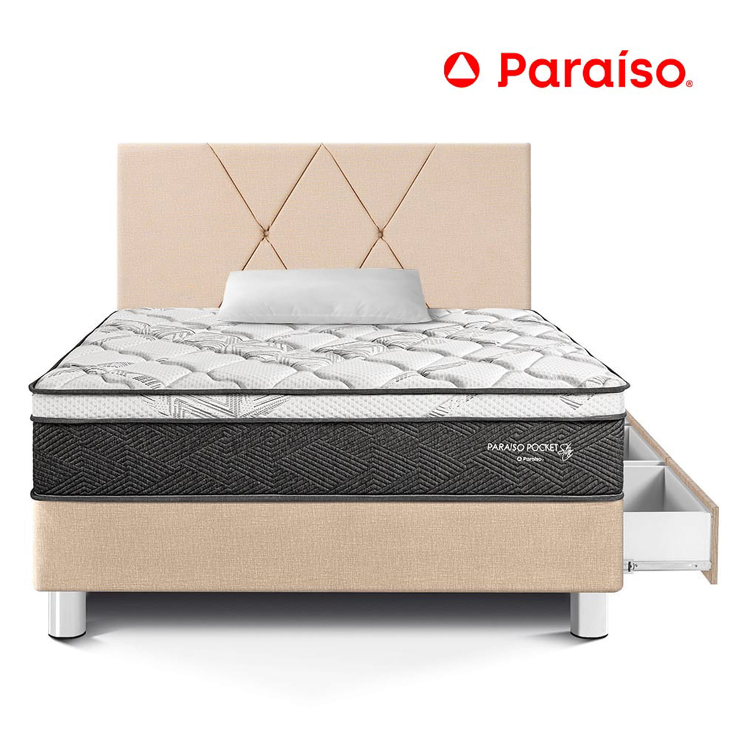 Dormitorio Cajones Paraíso Pocket Star 1.5Plazas Champagne