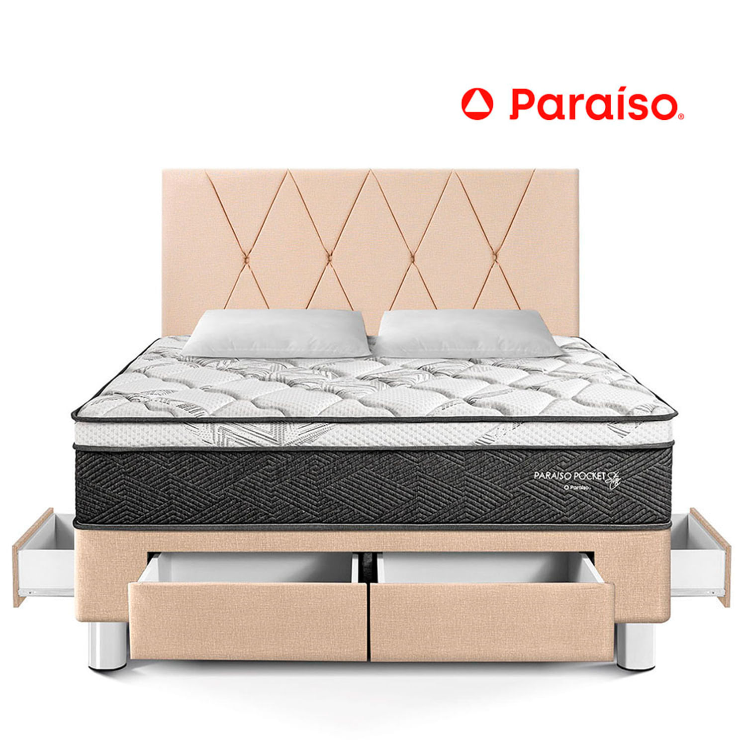 Dormitorio Cajones Paraíso Pocket Star Queen Champagne