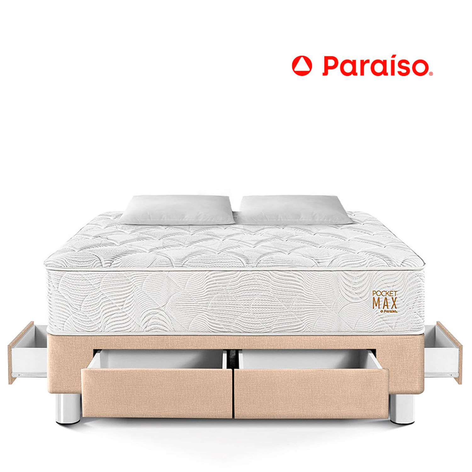 Cama con Cajones Pocket Max King Champagne