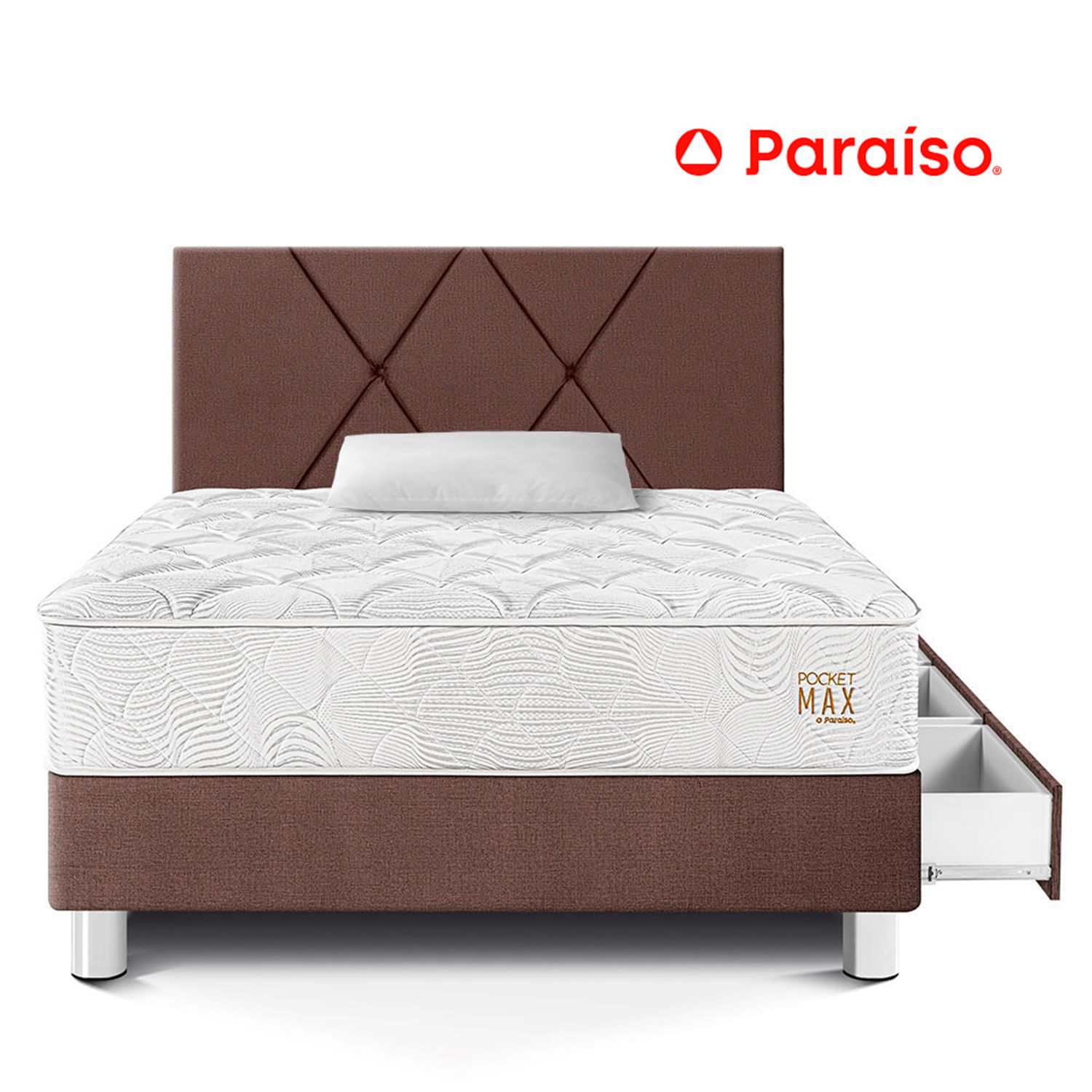 Dormitorio Cajones Pocket Max 1.5 Plazas Chocolate