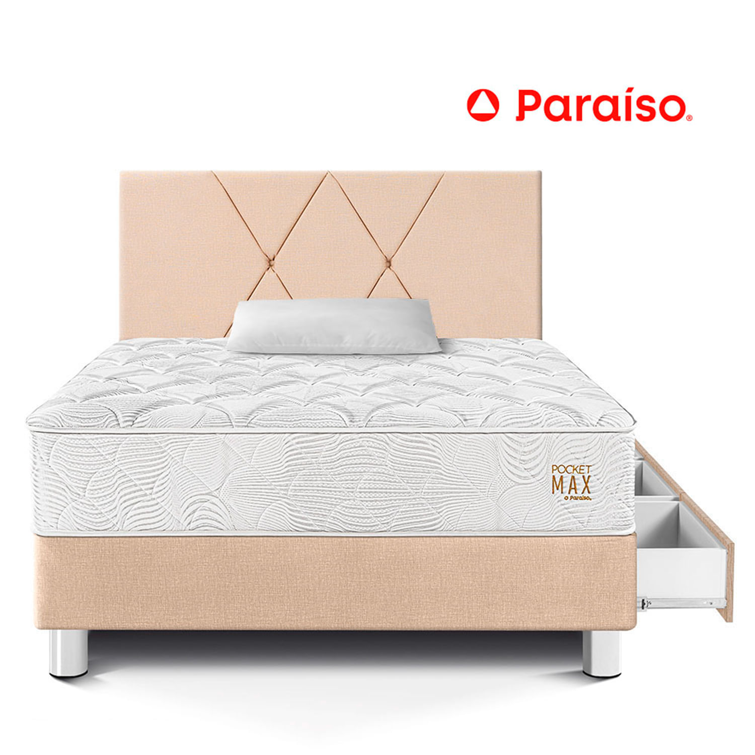 Dormitorio Cajones Pocket Max 1.5 Plazas Champagne