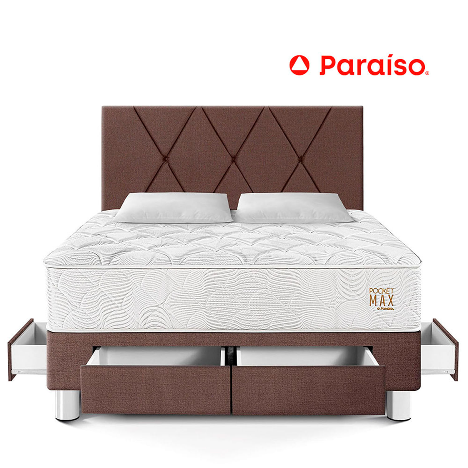 Dormitorio Cajones Pocket Max 2 Plazas Chocolate
