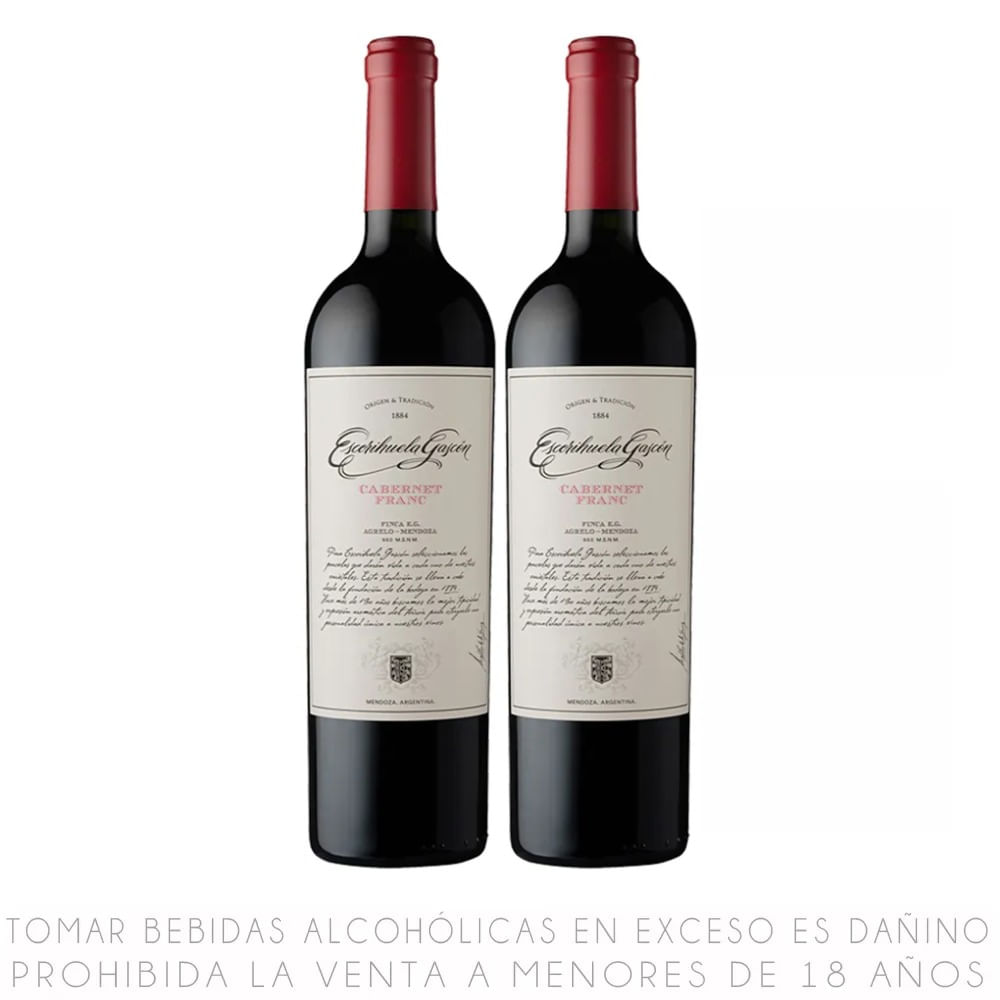 Twopack Vino Tinto Cabernet Franc Escorihuela Gascón Botella 750ml
