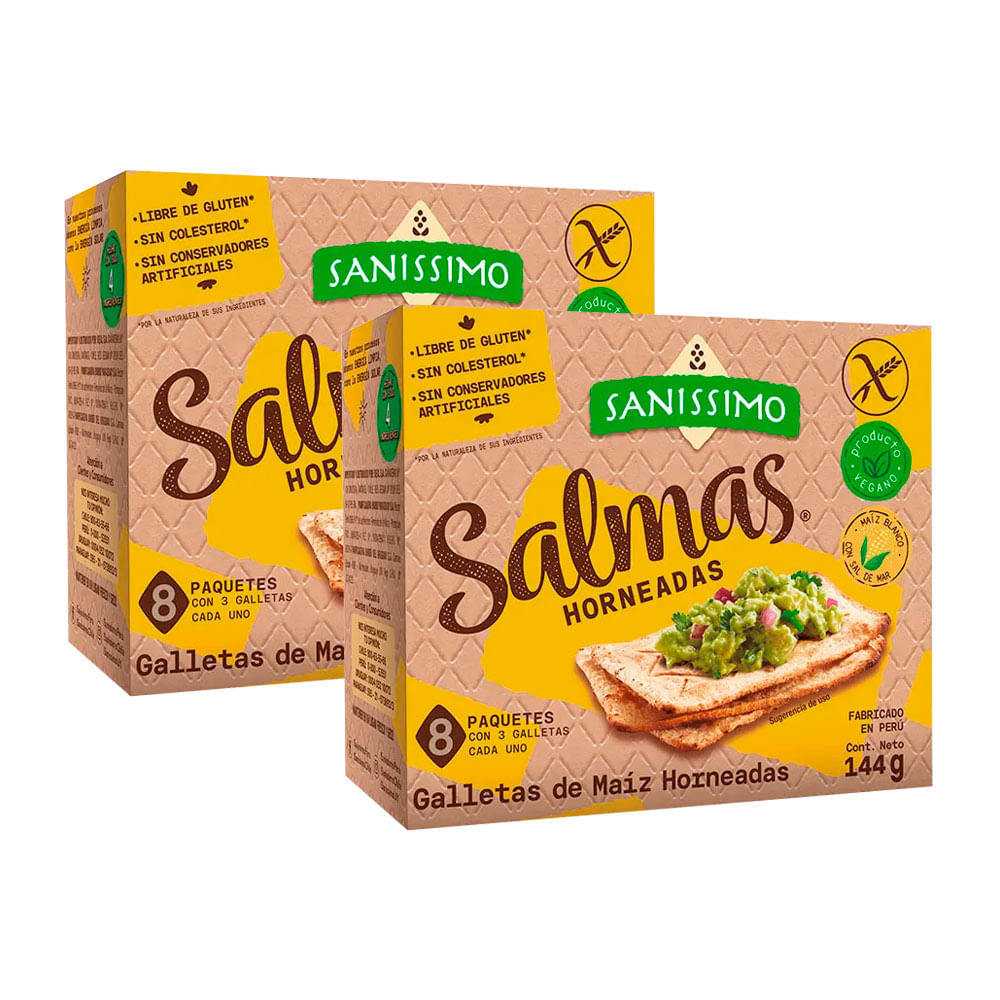 Twopack Galletas de Maíz Horneadas Salmas 144g