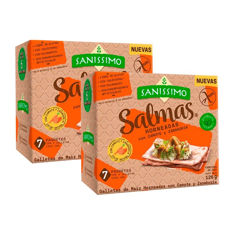 Twopack Galletas Salmas Camote y Zanahoria 126g