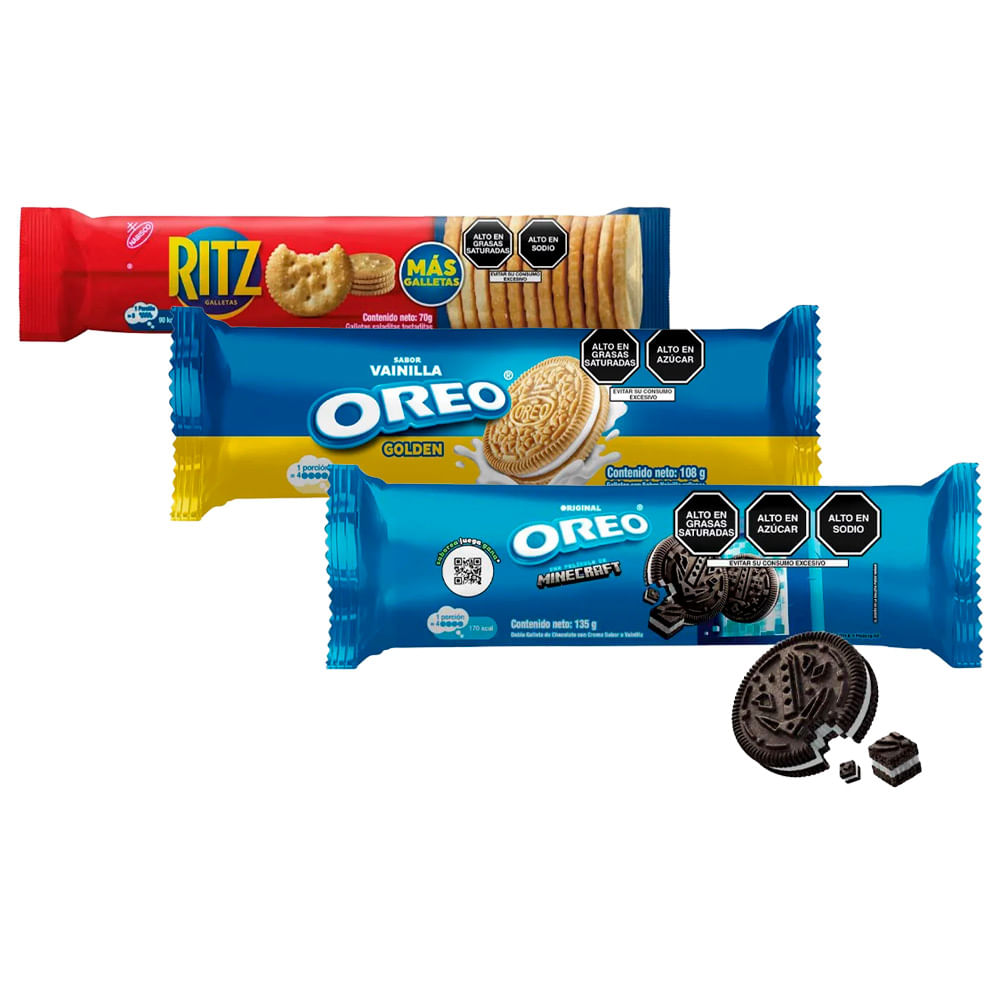 Pack Galletas: Oreo Original + Oreo Golden + Ritz