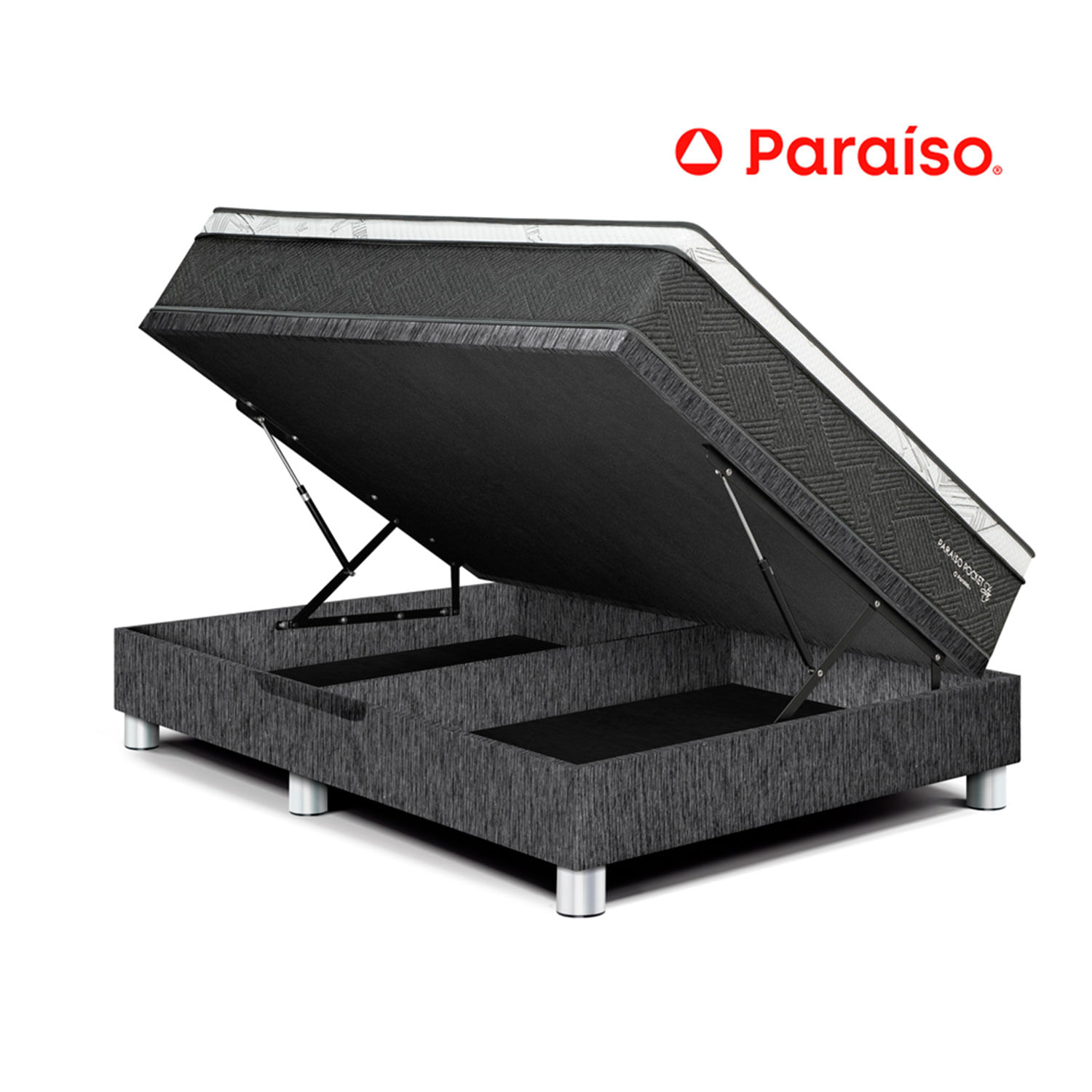 Cama Paraíso Boxet Pocket Star Queen Charcoal