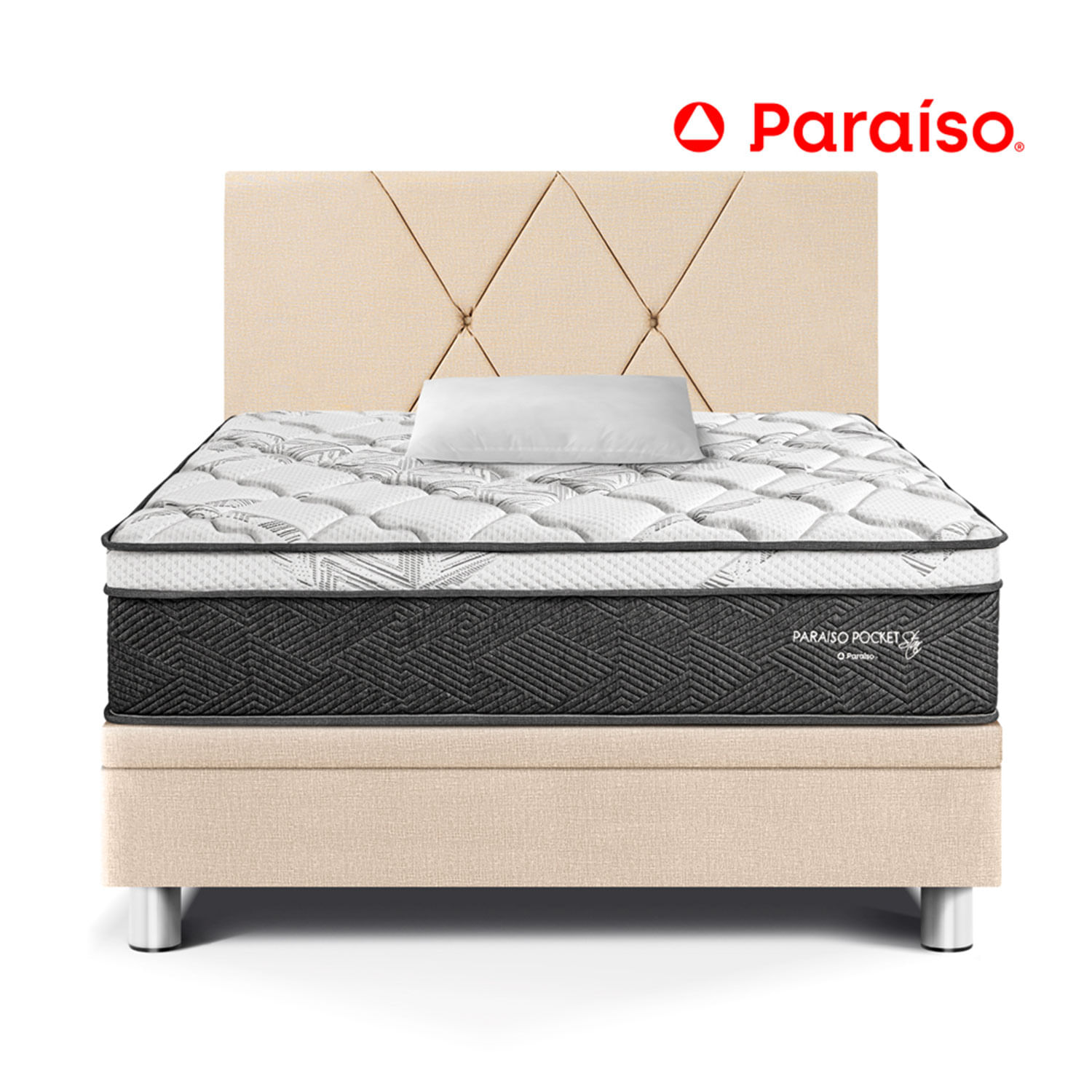 Dormitorio Paraíso Box Paraíso Pocket Star 1.5 Plaza Champagne