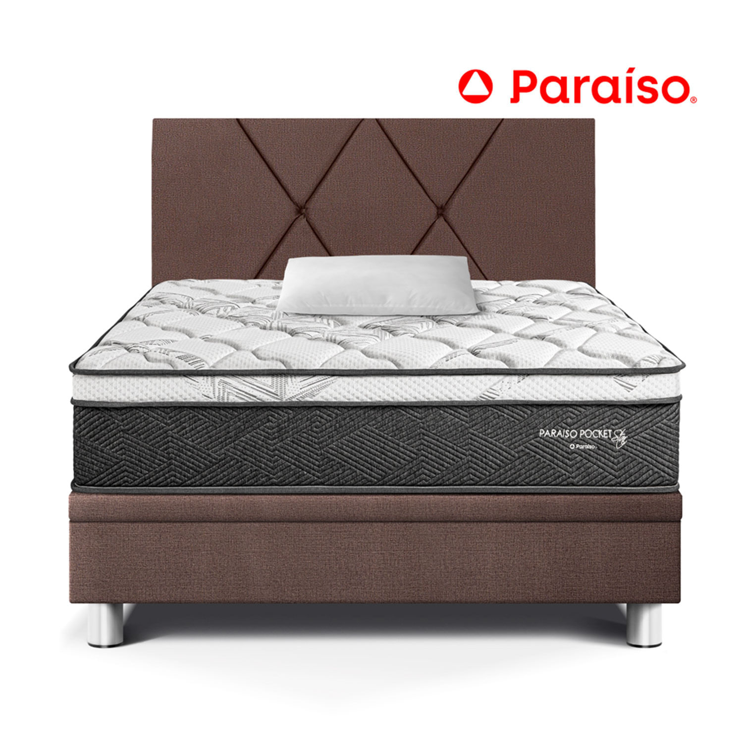 Dormitorio Paraíso Box Paraíso Pocket Star 1.5 Plaza Chocolate