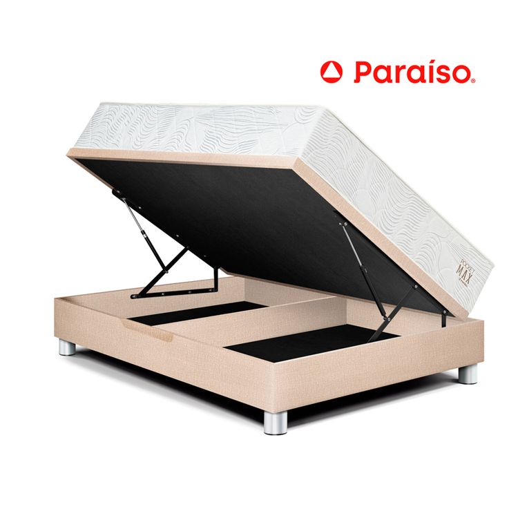 Cama Paraíso Boxet Pocket Max 1.5 Plaza Champagne