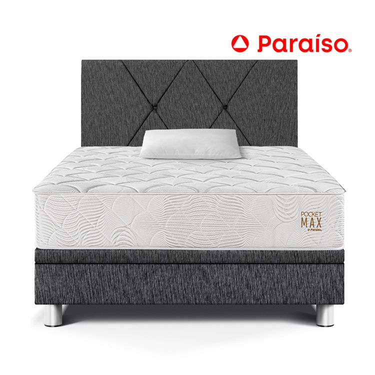 Dormitorio Paraíso Boxet Pocket Max 1.5 Plaza Charcoal