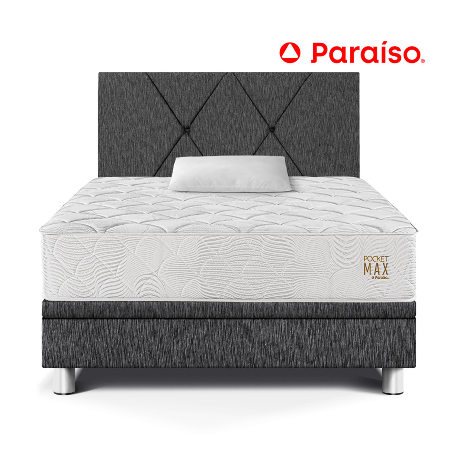 Dormitorio Paraíso Boxet Pocket Max 1.5 Plaza Charcoal