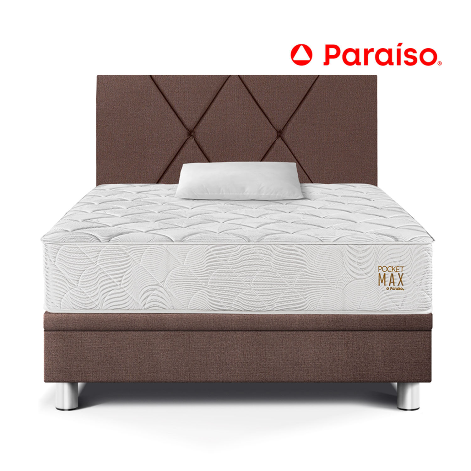 Dormitorio Paraíso Boxet Pocket Max 1.5 Plaza Chocolate