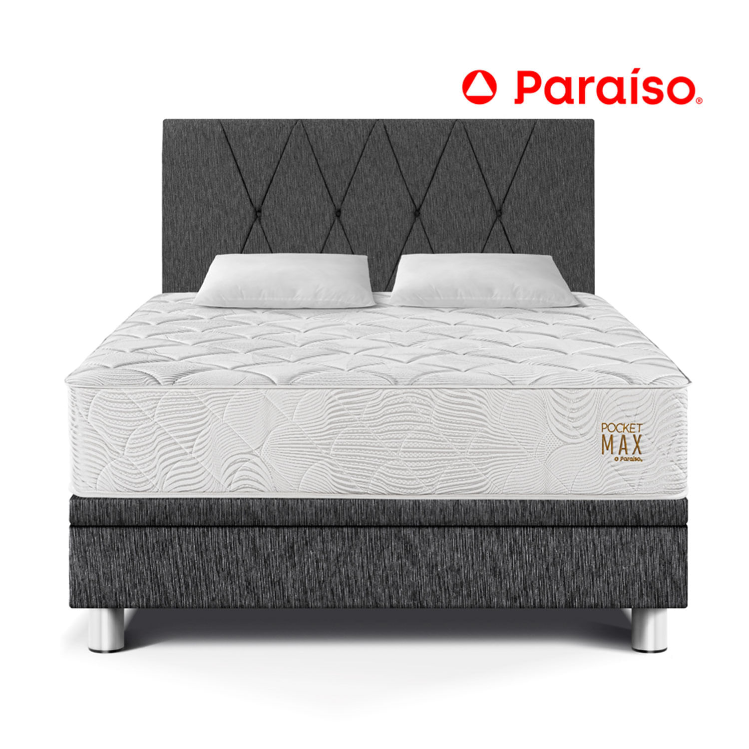 Dormitorio Paraíso Boxet Pocket Max Queen Charcoal