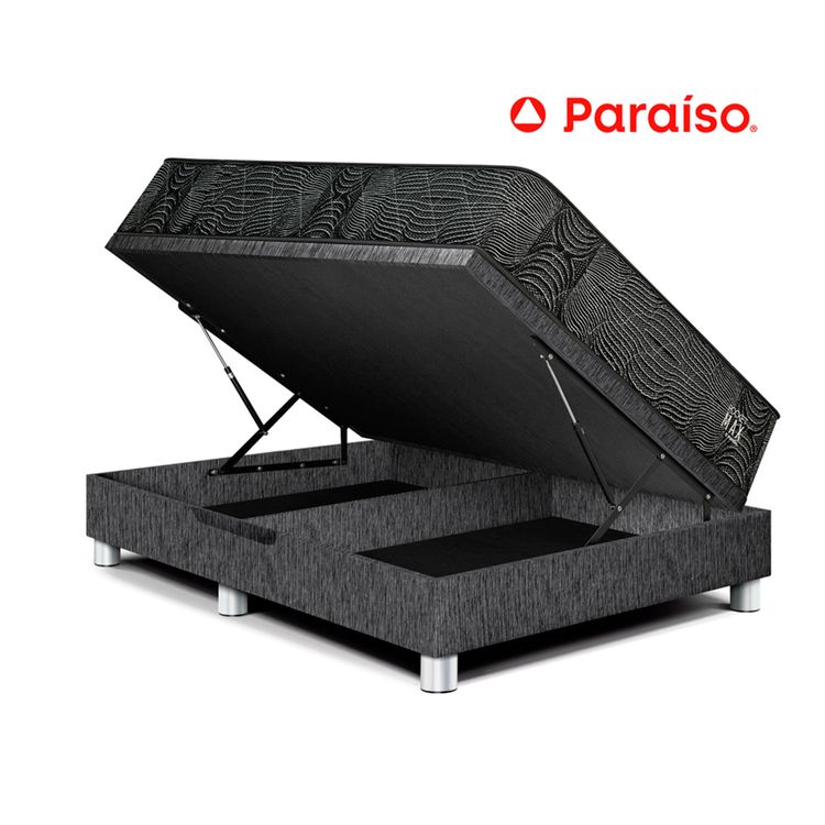 Cama Paraíso Boxet Pocket Max Black Queen Charcoal