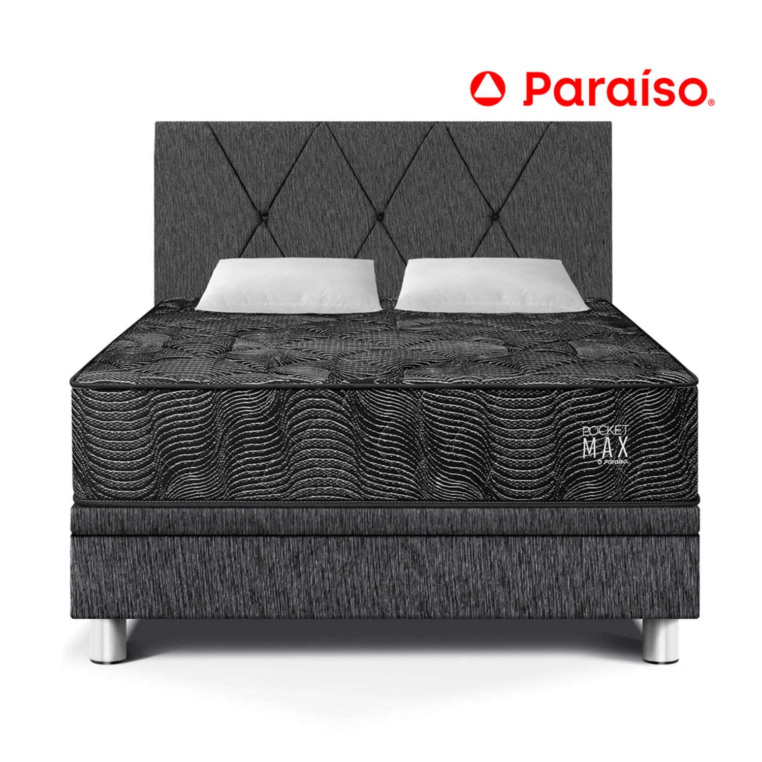 Dormitorio Paraíso Boxet Pocket Max Black 2 Plazas Charcoal