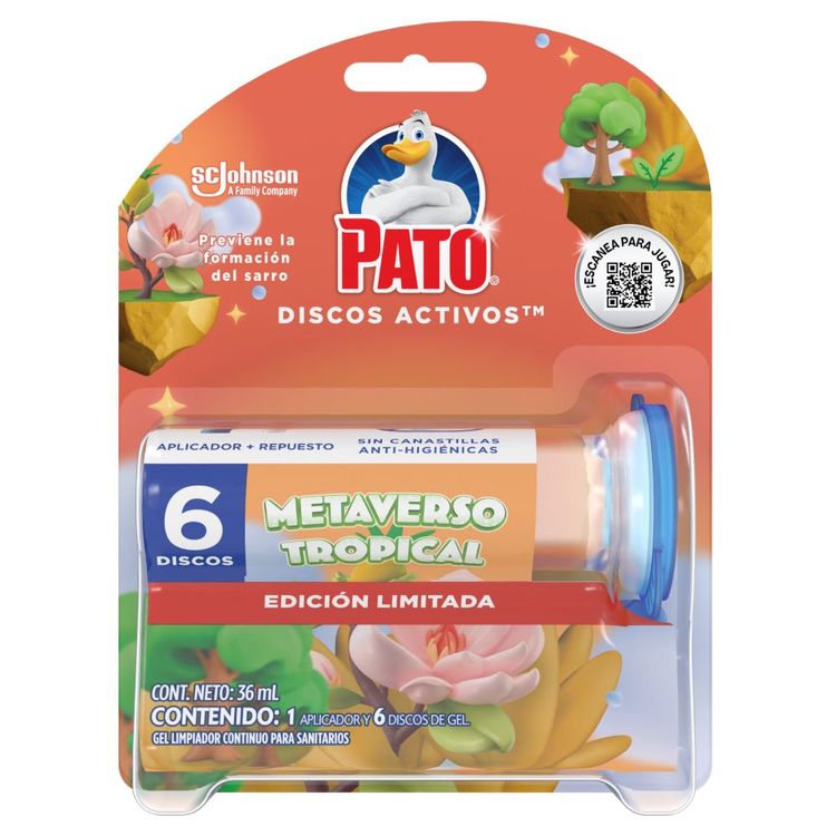 Limpiador de Inodoro Pato Discos Activos Metaverso Tropical 36ml