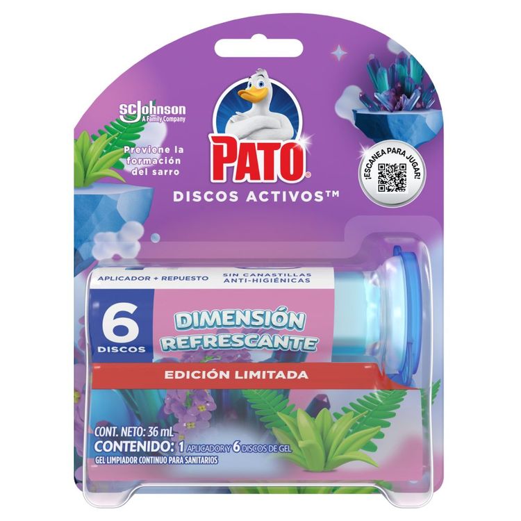 Limpiador de Inodoro Pato Discos Activos Dimensión Refrescante 36ml