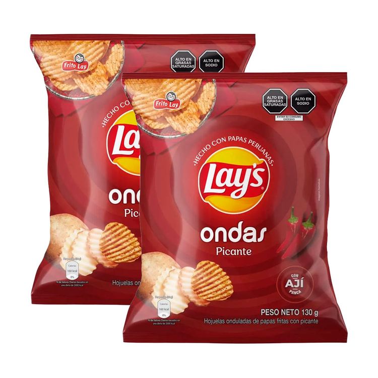 Twopack Papas Lay's Ondas Picante 130g