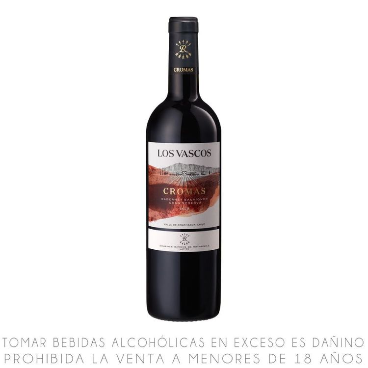 Vino Tinto Cabernet Sauvignon Los Vascos Cromas Gran Reserva Botella 750ml