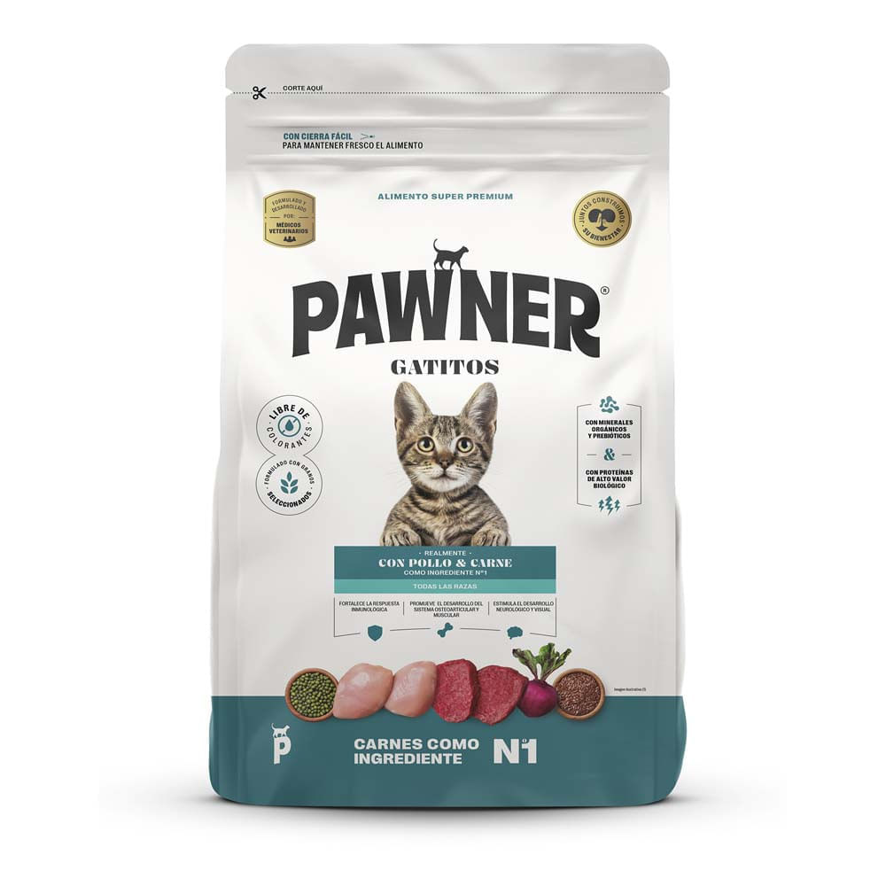 Alimento Pawner Cat Pollo Carne 8Kg