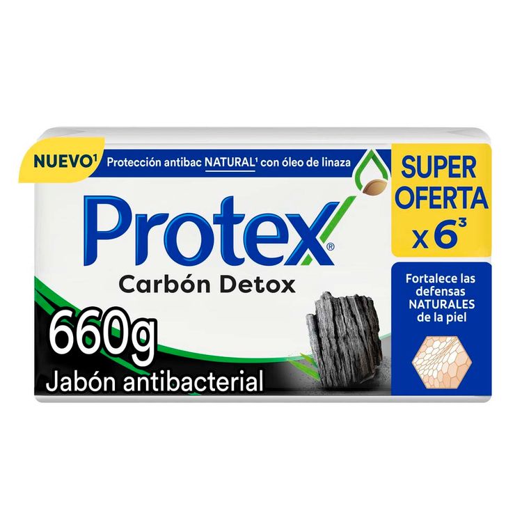 Sixpack Jabón en Barra Protex Carbón Detox 110g