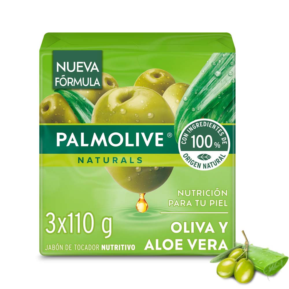Tripack Jabón en Barra Palmolive Oliva y Aloe Vera 110g