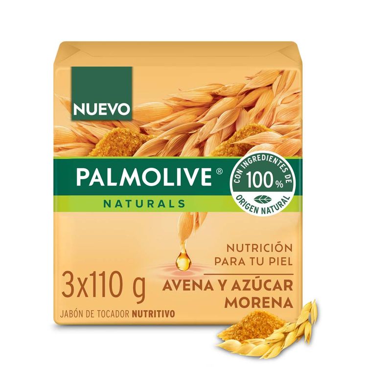 Tripack Jabón en Barra Palmolive Avena y Azúcar Morena 110g