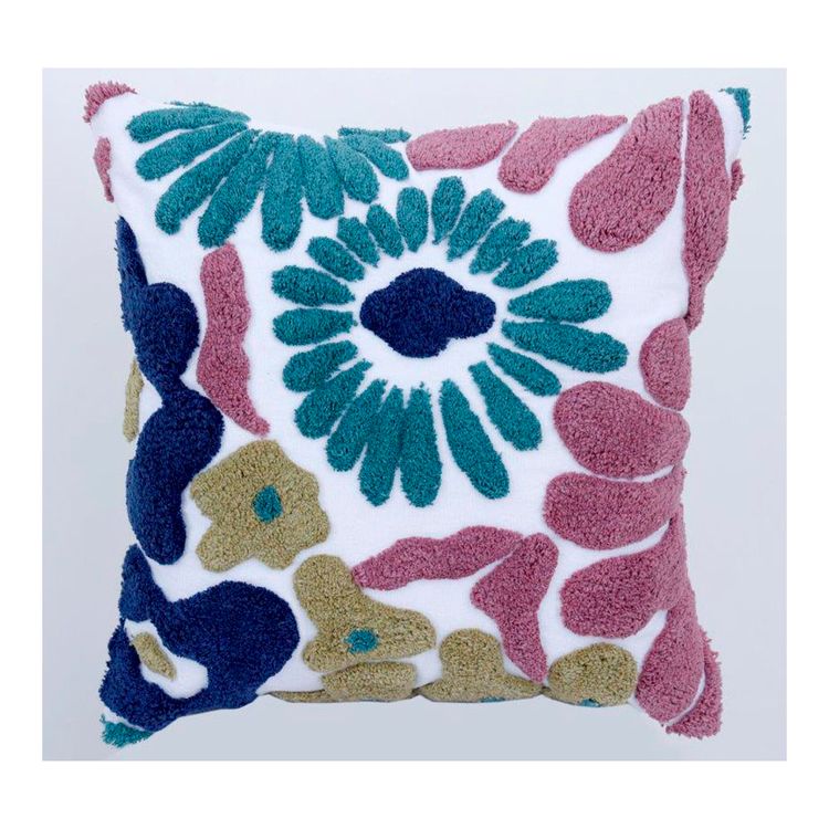 Cojin Krea Tufted Flores 45x45cm Cojin Krea Tufted Flores 45x45cm