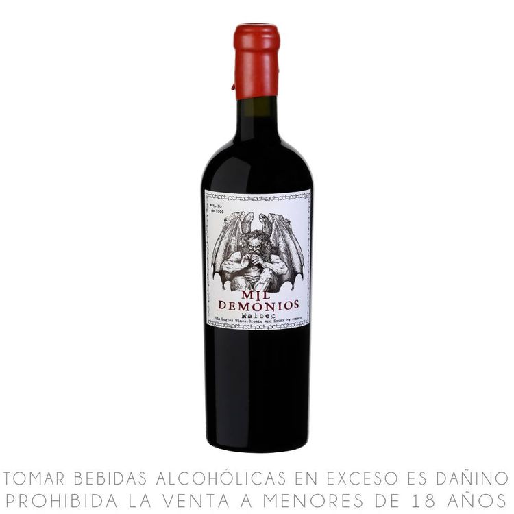 Vino Tinto Malbec Mil Demonios Botella 750ml