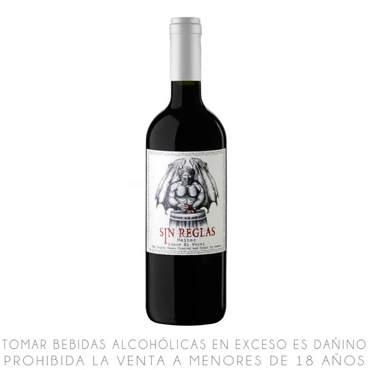 Vino Tinto Malbec Sin Reglas El Peral Botella 750ml