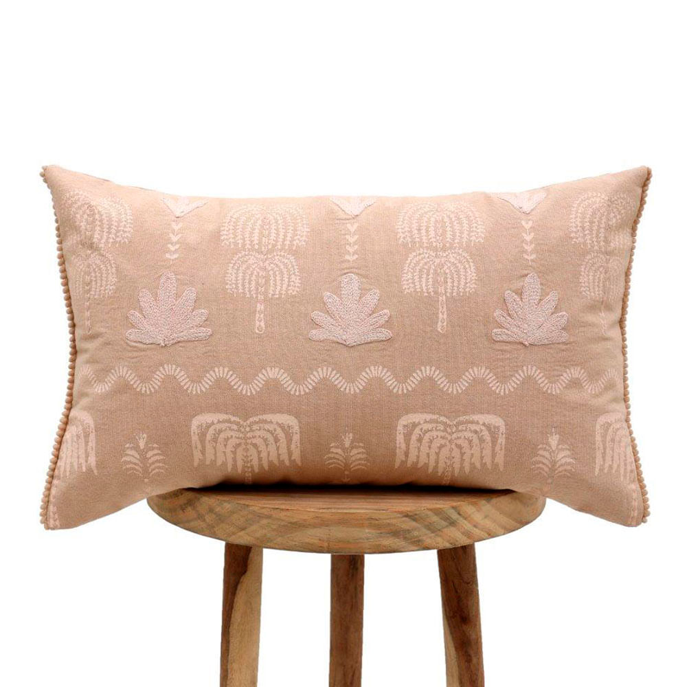 Cojin Krea Bordado 30x50cm Sahara