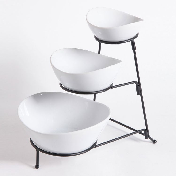 Fuente de Servir Gibson de 3 Niveles Plato Oval