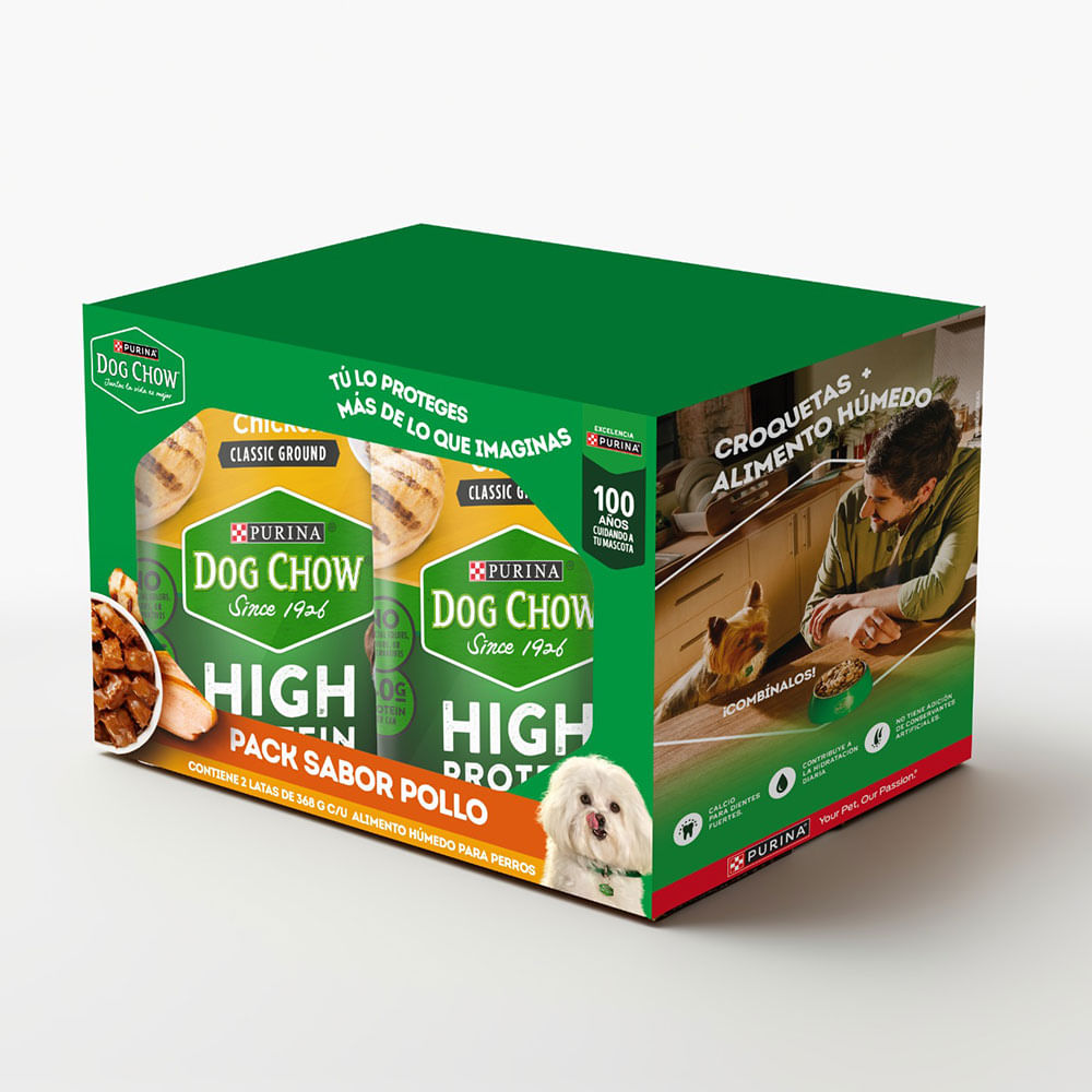 Pack Dog Chow Hipro Pollo 368g Lata 2UN