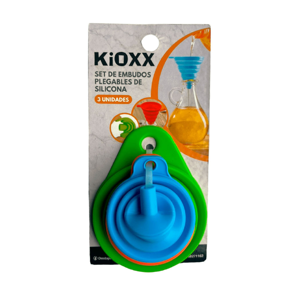 Set 3 Embudos Kioxx Colapsables de Silicona