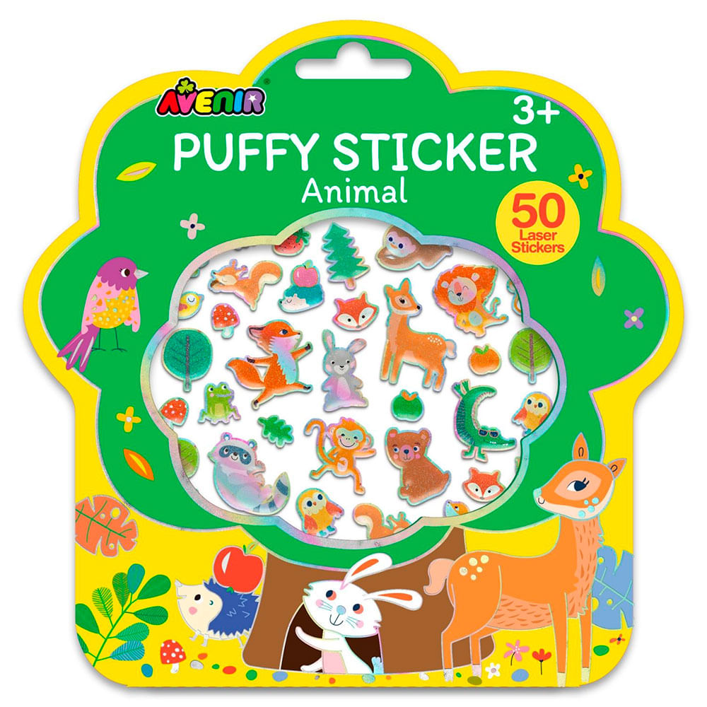 Stickers Avenir Puffy Modelo Animales 50 Piezas
